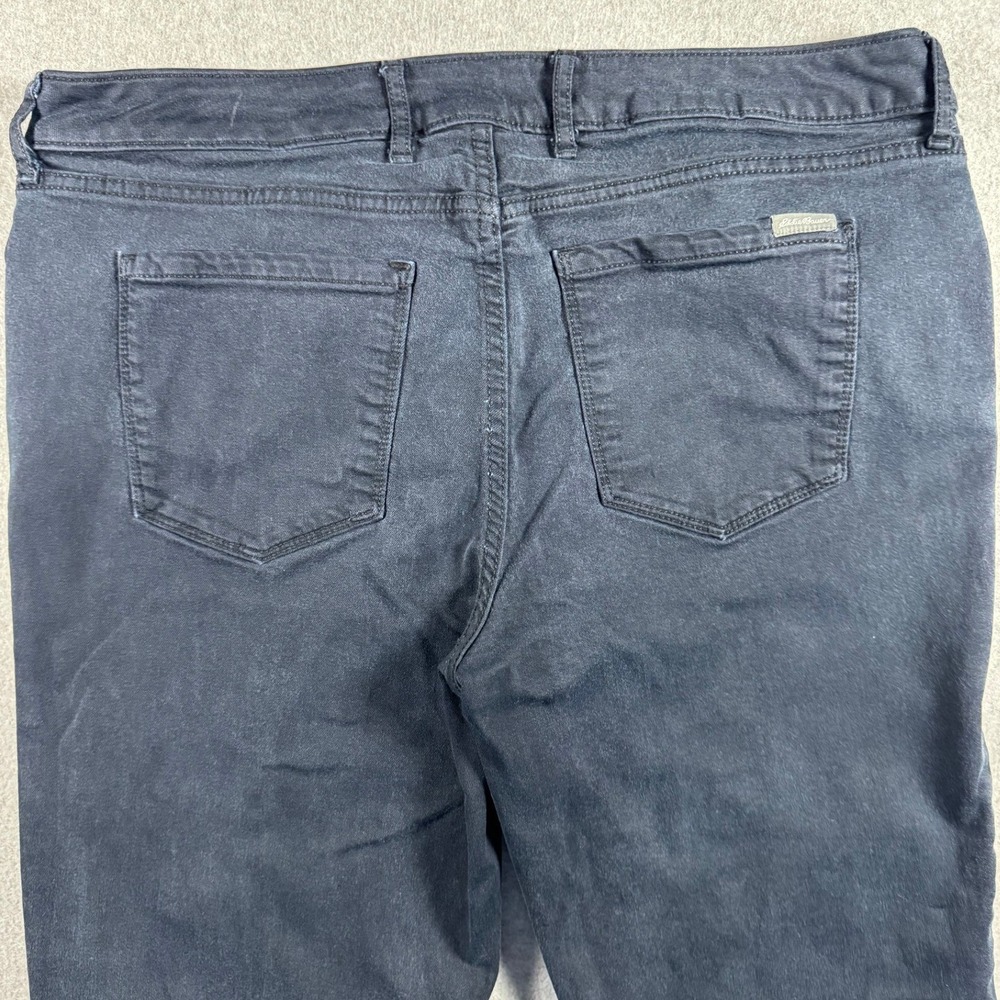 Eddie Bauer Slightly Curvy Slim Straight Pants Women 12 Blue Stretch Casual Navy - Picture 14 of 15